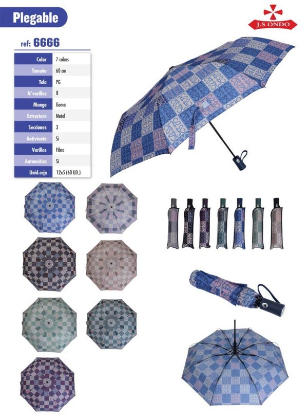 PARAGUAS SRA. PLEGABLE ESTAMPADO