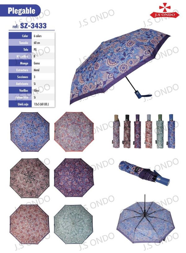 PARAGUAS SRA. PLEGABLE ESTAMPADO