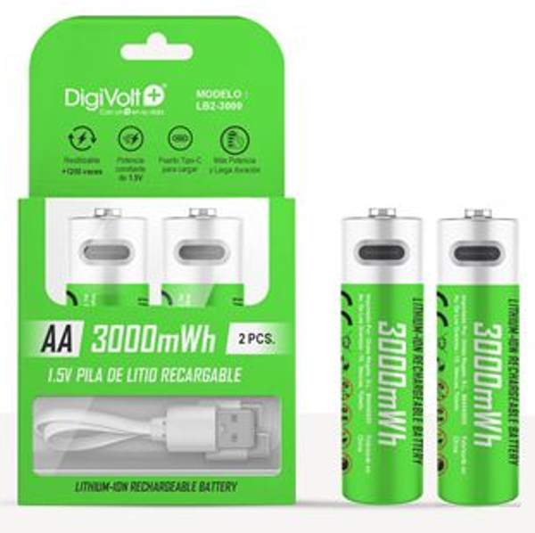 PILAS R6/AA RECARGABLES TIPO C 2ud DIGIVOLT