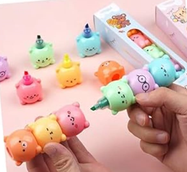 ROTULADORES FLUORESCENTES SET6 ANIMALES