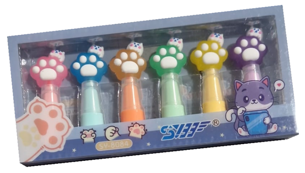 ROTULADORES FLUORESCENTES SET6 HUELLAS CAJA