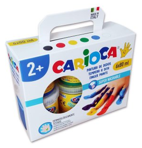 PINTURA DEDOS CARIOCA 80ml 6ud