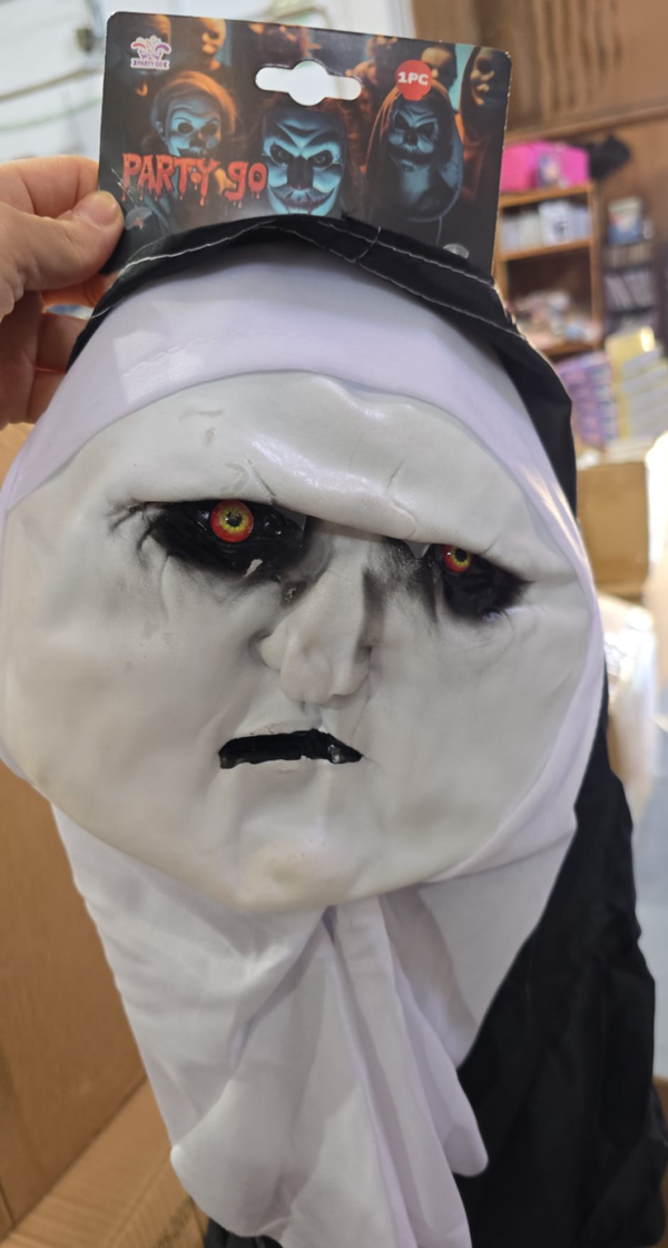 MASCARA LATEX MONJA HALLOWEEN