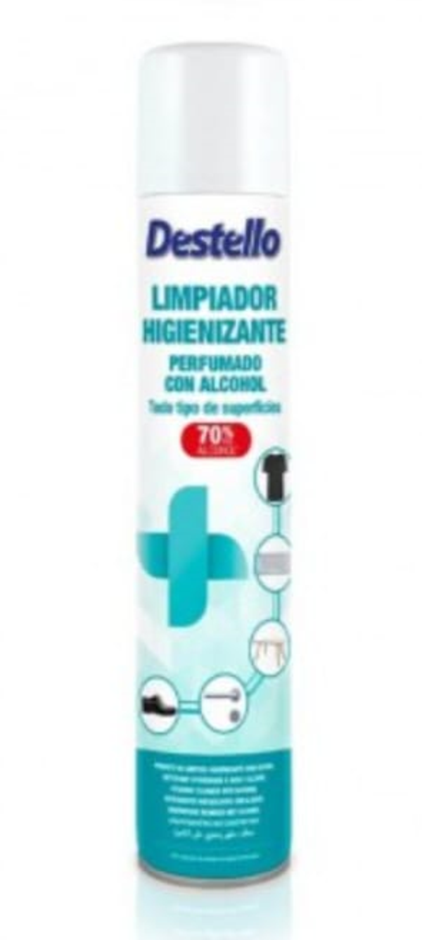 LIMPIADOR HIGIENIZANTE 70% ALCOHOL DESTELLO 400ml (8)