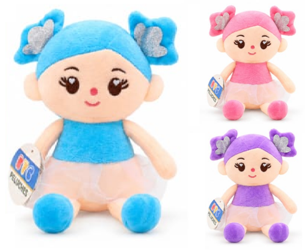 PELUCHE MUÑECA FALDA 3SURTIDAS 21cm