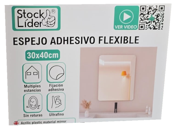 ESPEJO ADHESIVO FLEXIBLE 30x40cm