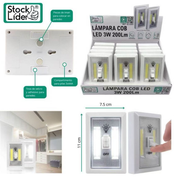 PUNTO DE LUZ LED IMAN INTERRUPTOR