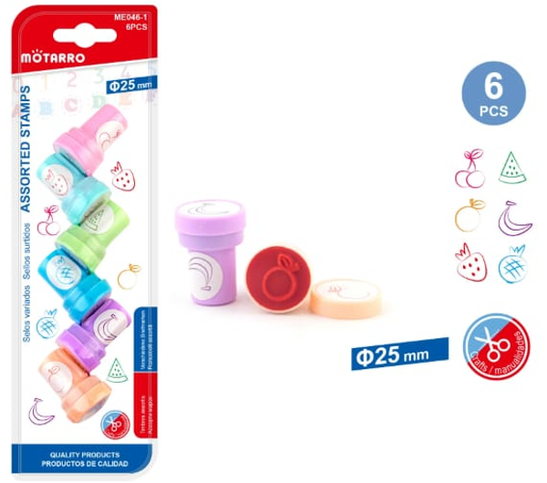 TAMPON SELLOS 6ud BLISTER 3SURTIDOS