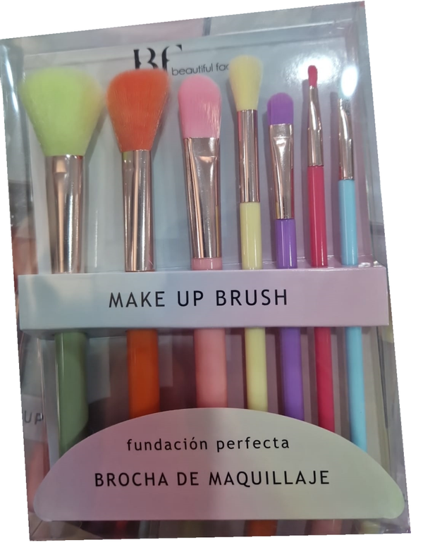 BROCHAS MAQUILLAJE 7pz COLORES CAJA