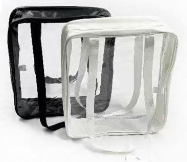 MOCHILA PVC TRANSPARENTE 2SURTIDAS 28x22cm