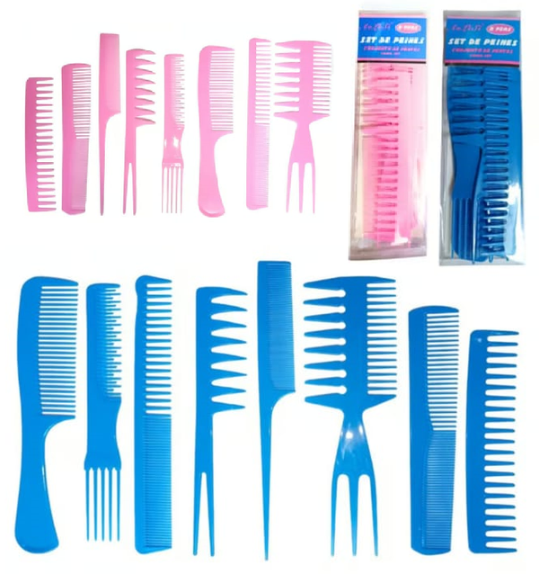 SET PEINES SURTIDOS AZUL/ROSA 8pz