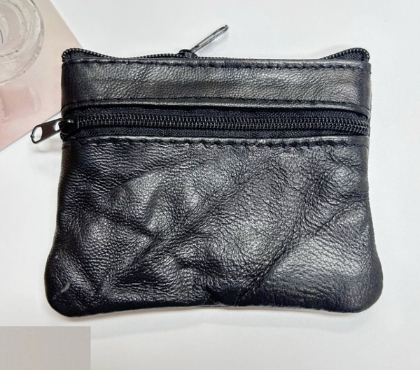 MONEDERO 2CREMALLERAS NEGRO PIEL 11x9cm (12)