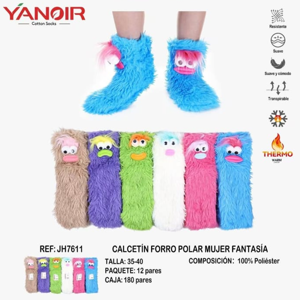 CALCETIN SRA. FORRO POLAR FANTASIA (12)