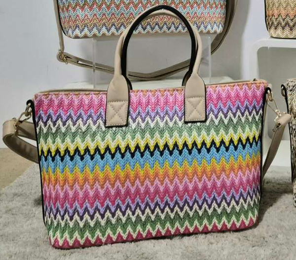 -BOLSO RECTANGULAR RATTAN COLORES 34x22cm