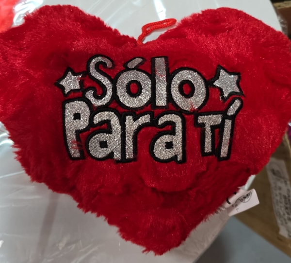 COJIN PELUCHE CORAZON SOLO PARA TI 24cm
