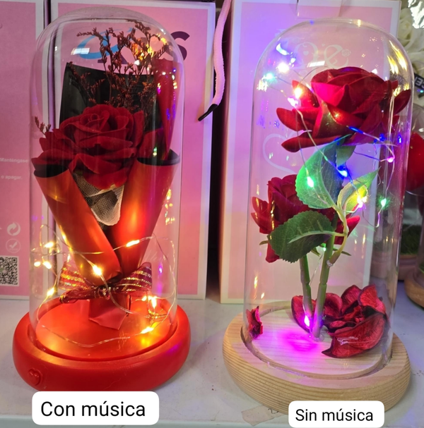 CUPULA CRISTAL ROSA LUZ/SONIDO 20cm