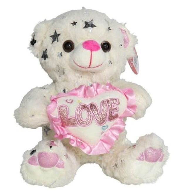 OSO PELUCHE SAN VALENTIN BLANCO 20cm