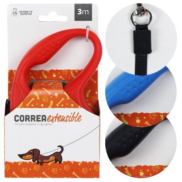 CORREA PERROS EXTENSIBLE 3m