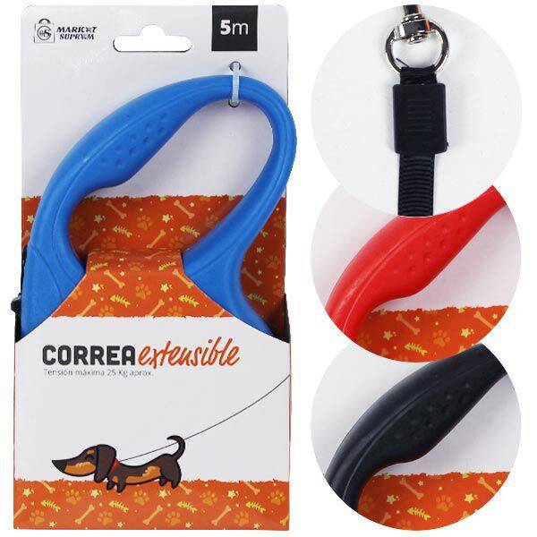 CORREA PERROS EXTENSIBLE 5m