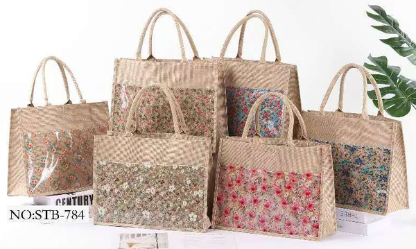 BOLSO PLAYA RATTAN DECORADO 42x32cm