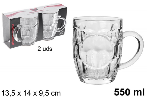 JARRA CERVEZA CRISTAL 550ml 2ud