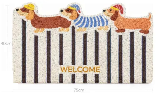 ALFOMBRA FIBRA DECORADA PERROS 40x75cm