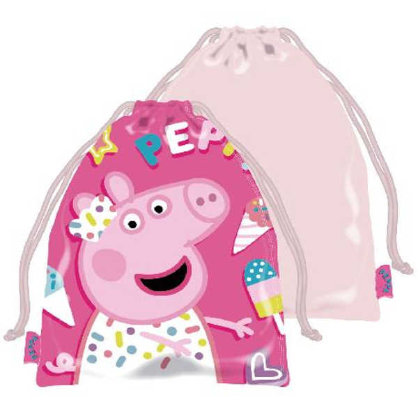 SAQUITO CUERDAS PEPPA PIG 32x22cm