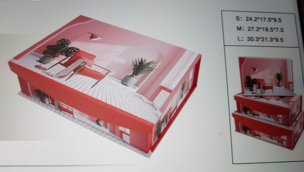 CAJAS CARTON TAPA SET3 DECORADAS