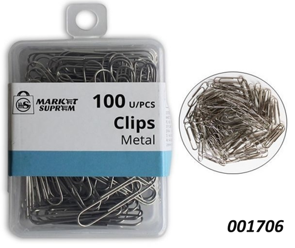 CLIPS CROMADOS 33mm 100ud CAJA (12)