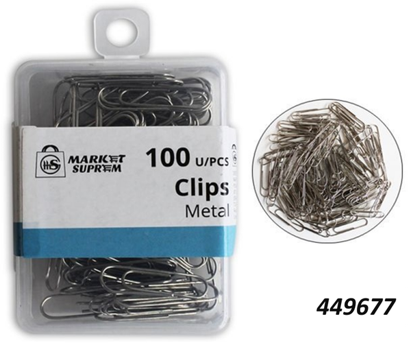 CLIPS CROMADOS 28mm 100ud CAJA (12)