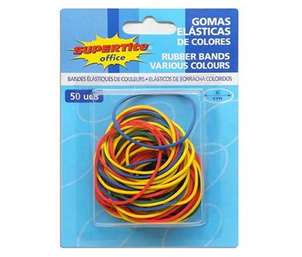 GOMAS ELASTICAS COLORES 50ud SUPERTITE