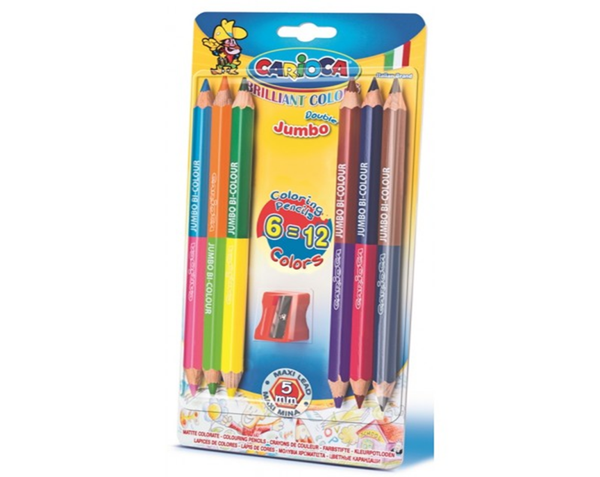 LAPICES JUMBO 6ud 12COLORES CARIOCA