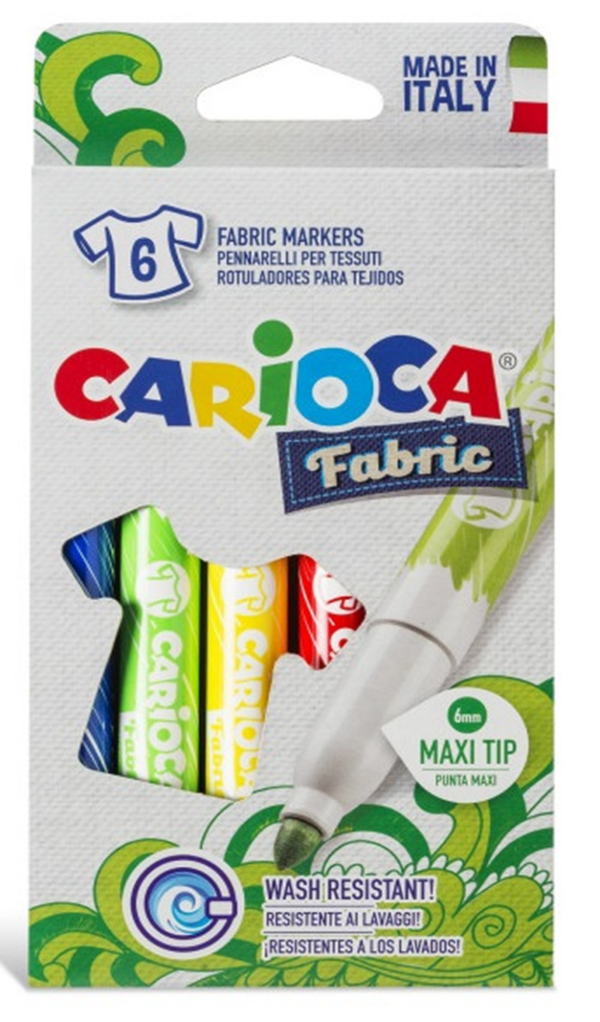 ROTULADOR CARIOCA TEXTIL 3D 6ud