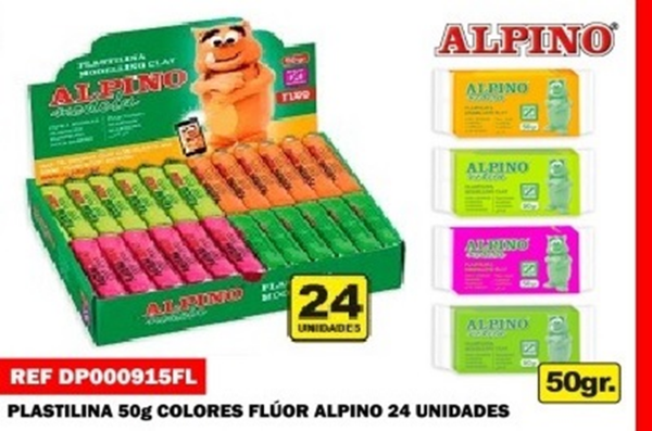 PLASTILINA ALPINO FLUOR SURTIDA (24)