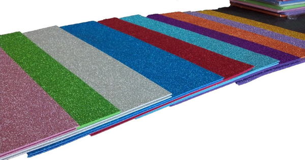 GOMA EVA GLITTER 40x60cm COLORES 10ud