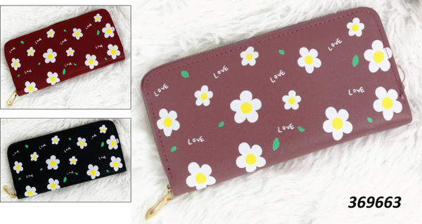 CARTERA SRA. LARGA MARGARITAS LOVE 20x10cm