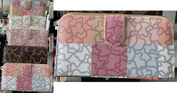 CARTERA SRA. ALARGADA OSITOS 19x12cm