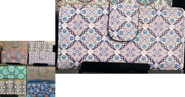 CARTERA SRA. ALARGADA DECORADA 19x10cm