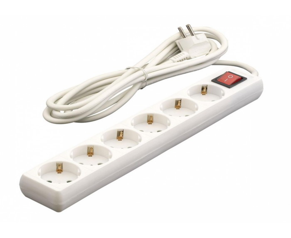 ALARGADERA 6 TOMAS CON INTERRUPTOR