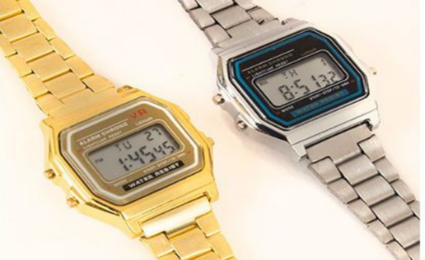 RELOJ PULSERA DIGITAL DORADO/PLATEADO