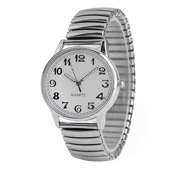 RELOJ PULSERA METAL ELASTICO PLATEADO/DORADO