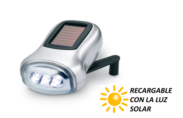 LINTERNA LED DINAMO SOLAR