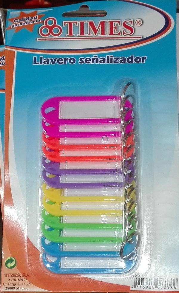 LLAVERO SEÑALIZADOR 12ud BLISTER