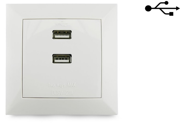 ENCHUFE BASE DOBLE USB EMPOTRAR