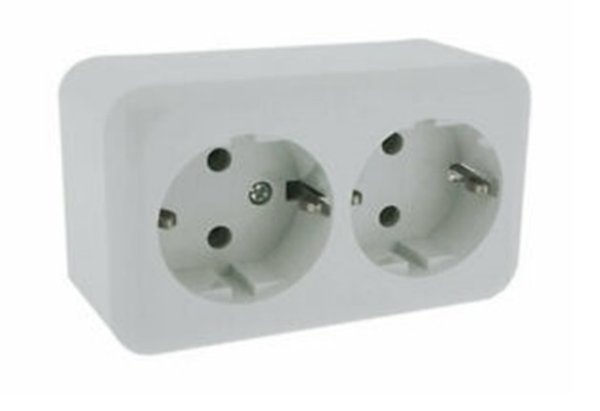 ENCHUFE SUPERFICIE DOBLE SCHUKO