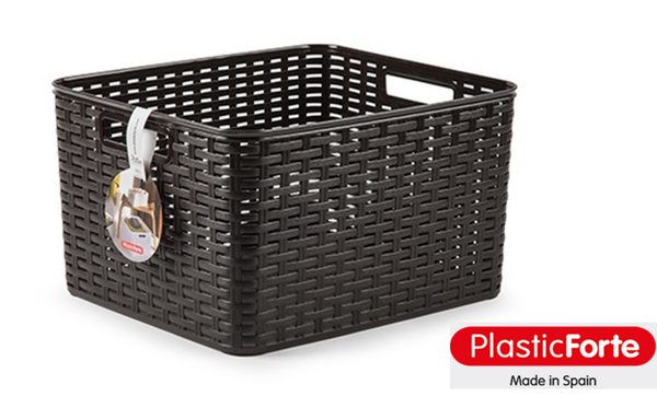 CESTA PLASTICO RATTAN N5 38x28x19cm
