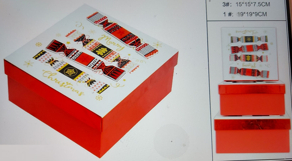 CAJA CARTON SET3 DECORADAS