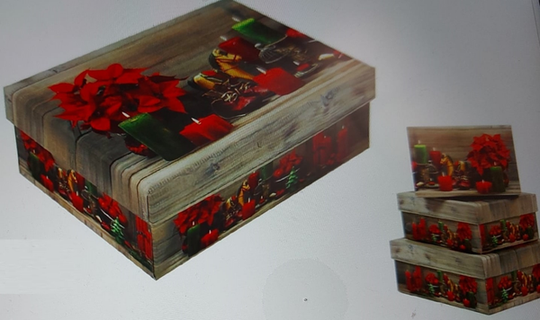 CAJA CARTON SET3 DECORADAS