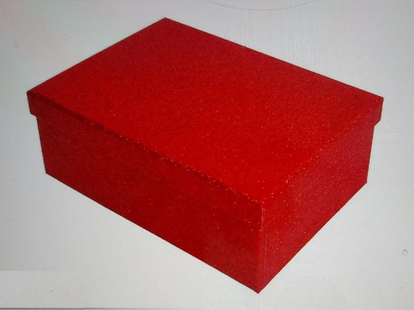 CAJA CARTON PEQUEÑA BRILLO NAVIDAD