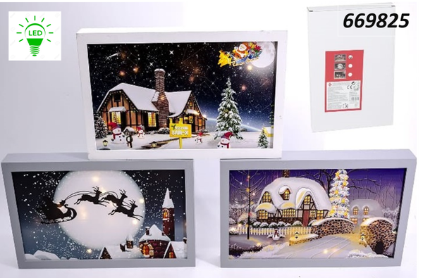 CUADRO NAVIDAD 20LED 3SURTIDOS